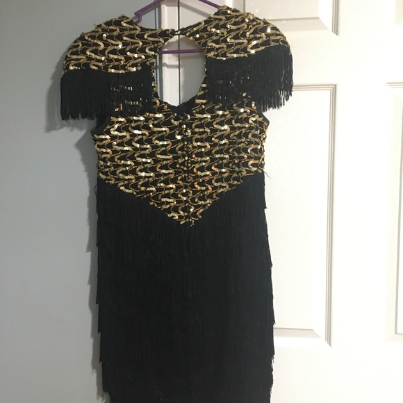 Vintage 1980 sequin tassel cocktail dress - Picture 6 of 6